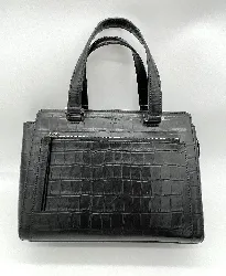 sac zapa cuir noir effet croco