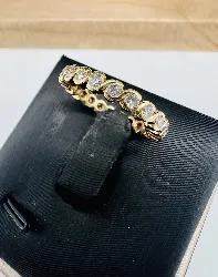 bague alliance tour américain ornée de 22 diamants env 0,66ct or 750 millième (18 ct) 3,47g