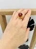 bague cocktail ornée d'une citrine ronde facettée or 750 millième (18 ct) 9,93g