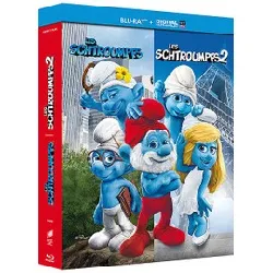 blu-ray les schtroumpfs + les schtroumpfs 2 - blu - ray