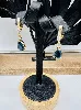 boucles d'oreilles or chacune ornée d'un saphir synthétique surmonté de 2 oxydes or 750 millième (18 ct) 5,34g