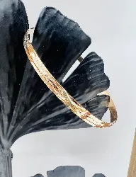 bracelet jonc en 2 ors motifs x or 750 millième (18 ct) 8,35g