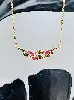 collier pendentif orné de 3 rubis or 750 millième (18 ct) 3,40g