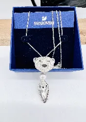 collier/sautoir swarovski polar bestiary avec motif griffe amovible