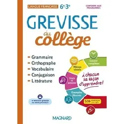 livre français 6e - 3e grevisse du collège