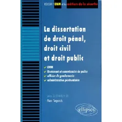 livre la dissertation de droit pénal, droit civil et droit public