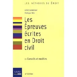 livre les epreuves écrites en droit civil