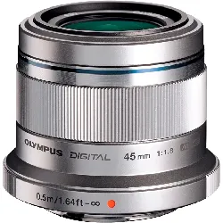 objectif hybride olympus m.zuiko digital 45mm f/1.8 msc silver