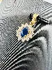 pendentif saphir entouré de 12 diamants env 0,30cts au total or 750 millième (18 ct) 1,71g