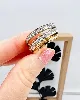 bague 2 ors 4 rangs dont 2 sertis de diamants env 0,72ct au total or 750 millième (18 ct) 6,52g