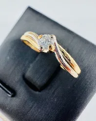 bague 2 ors solitaire ornée d'un diamant d'environ 0,10ct or 750 millième (18 ct) 1,78g