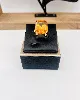 bague or ornée d'une citrine taille émeraude or 750 millième (18 ct) 5,75g