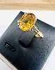 bague or solitaire ornée d'une citrine facettée or 750 millième (18 ct) 2,26g