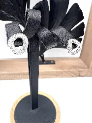 boucles d'oreille puces cercle vidé pavé d'oxydes argent 925 millième (22 ct) 1,94g