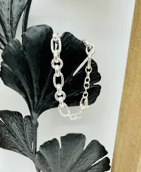 bracelet agatha grosse mailles ovales argent 925 millième (22 ct) 19,05g