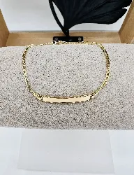 bracelet gourmette avec une plaque d'identité or 750 millième (18 ct) 1,55g