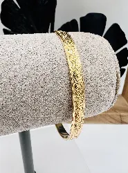 bracelet jonc motifs végétaux (legères déformations) or 750 millième (18 ct) 17,51g