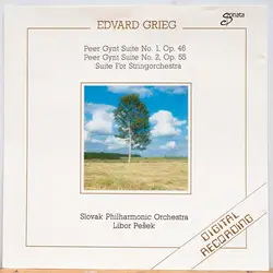 cd edvard grieg, slovak philharmonic orchestra, libor pešek - peer gynt suites 1 & 2 - holberg suite (1988)