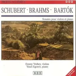 cd schubert - brahms - bartók, emmy verhey, youri egorov - sonates pour violon et piano (1992)