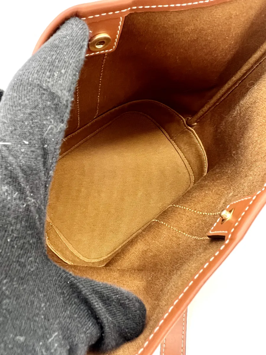 Sac Seau Céline En Toile Triomphe Et Cuir Marron - Occasion - Bandoulière Femme