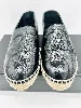 chanel espadrilles en cuir brillant noir pointure t36 (taille petite, idéalement pour une pointure plus petite)
