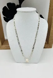 collier argent maille bille de 5 rangs orné d'un motif boule argent 925 millième (22 ct) 6,89g