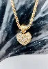 collier or pendentif coeur pavé de diamants or 750 millième (18 ct) 8,73g