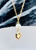 collier pendentif coeur et perle or 750 millième (18 ct) 1,54g