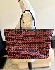 fendi sac cabas roll bag en toile monogram ff couleur bordeaux et noir