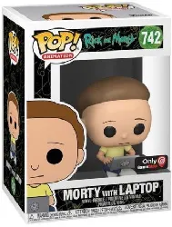 figurine funko! pop - rick et morty n°742 - morty avec ordinateur portable (47791)