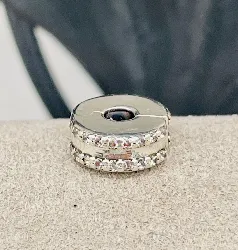 pandora charm clip pavé double rang argent 925 millième (22 ct) 2,66g