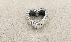 pandora charm cœur ouvert perlé argent 925 millième (22 ct) 3gg