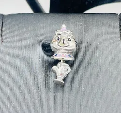 pandora charm pendant disney la belle et la bête madame samovar et zip argent 925 millième (22 ct) 2,66g