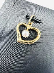 pendentif coeur or perle or 750 millième (18 ct) 1,38g