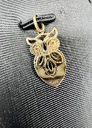 pendentif hibou or motif ajouré or 750 millième (18 ct) 0,96g