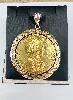 pendentif or orné d'une pièce 4 ducats or 1915 or 750 millième (18 ct) 18,78g