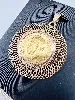 pendentif or serti d'une pièce d'or souverain georges v 1918 or 750 millième (18 ct) 15,09g