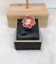 bague kenzo fleur rouge orangé en argent 925 argent 925 millième (22 ct) 5,05g