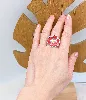 bague kenzo fleur rouge orangé en argent 925 argent 925 millième (22 ct) 5,05g