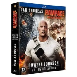 blu-ray coffret dwayne johnson : rampage - hors de contrôle + san andreas - pack - blu - ray