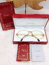 cartier monture de lunettes panthère gm vintage en métal doré