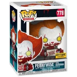 figurine funko! pop - i.t. - pennywise with skateboard - 778