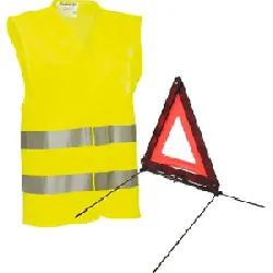 kit gilet jaune et triangle de signalisation norme européenne ce - sécurité