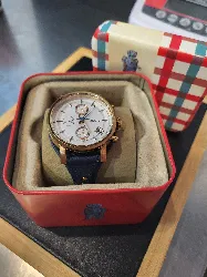 montre original boyfriend chronographe en cuir bleu