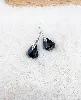 swarovski boucles d'oreilles lunar jet h en métal plaqué rhodium et cristal noir