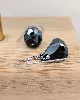 swarovski boucles d'oreilles lunar jet h en métal plaqué rhodium et cristal noir