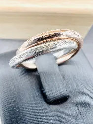 thomas sabos bague forever together en or et argent dont un anneau complètement serti de diamants or 375 millième (9 ct) 5,31g