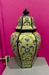 vase potiche decorative non signée h34 d20cm