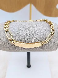 bracelet gourmette identité homme maille figaro or 750 millième (18 ct) 42,86g