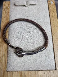 bracelet hermes "jumbo" simple argenté